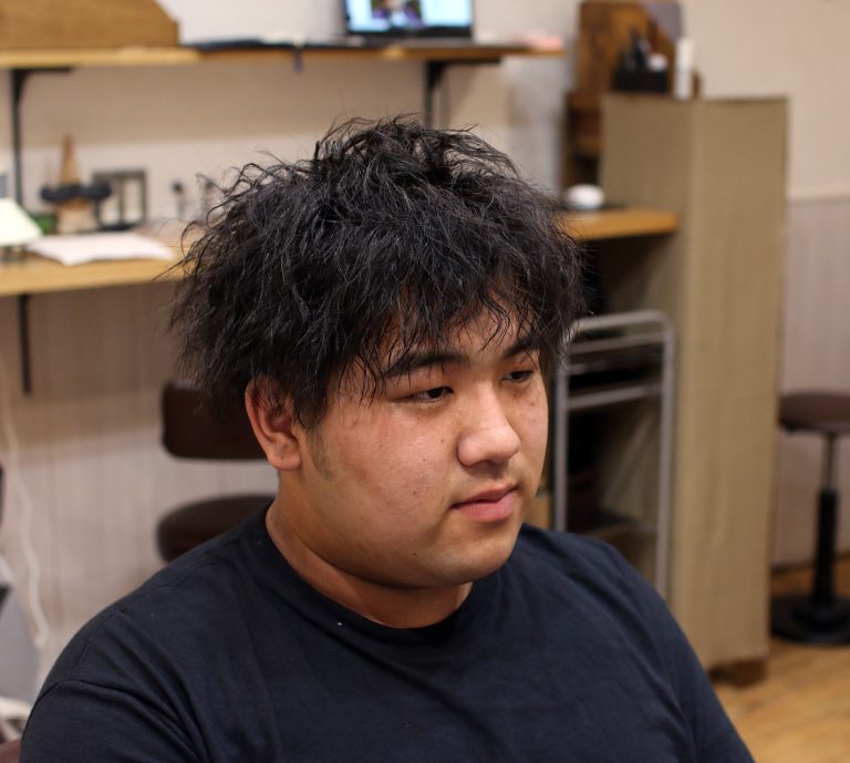 マッシュウルフ×スパイラルパーマ 茨城県北茨城市の男性専門のマンツーマンヘアサロンバーバーショップゲイン